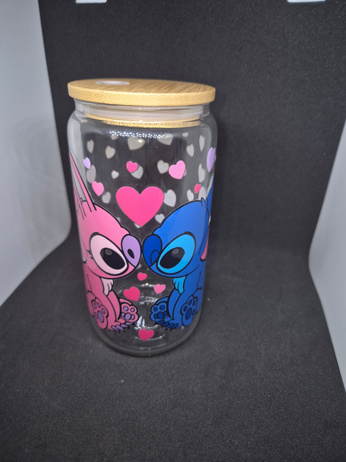 Angel and Stitch clear cup