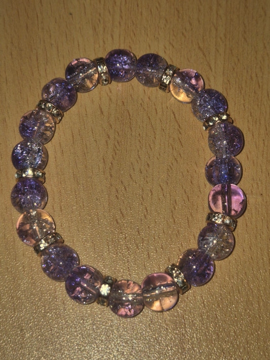 Crackle bracelet purple