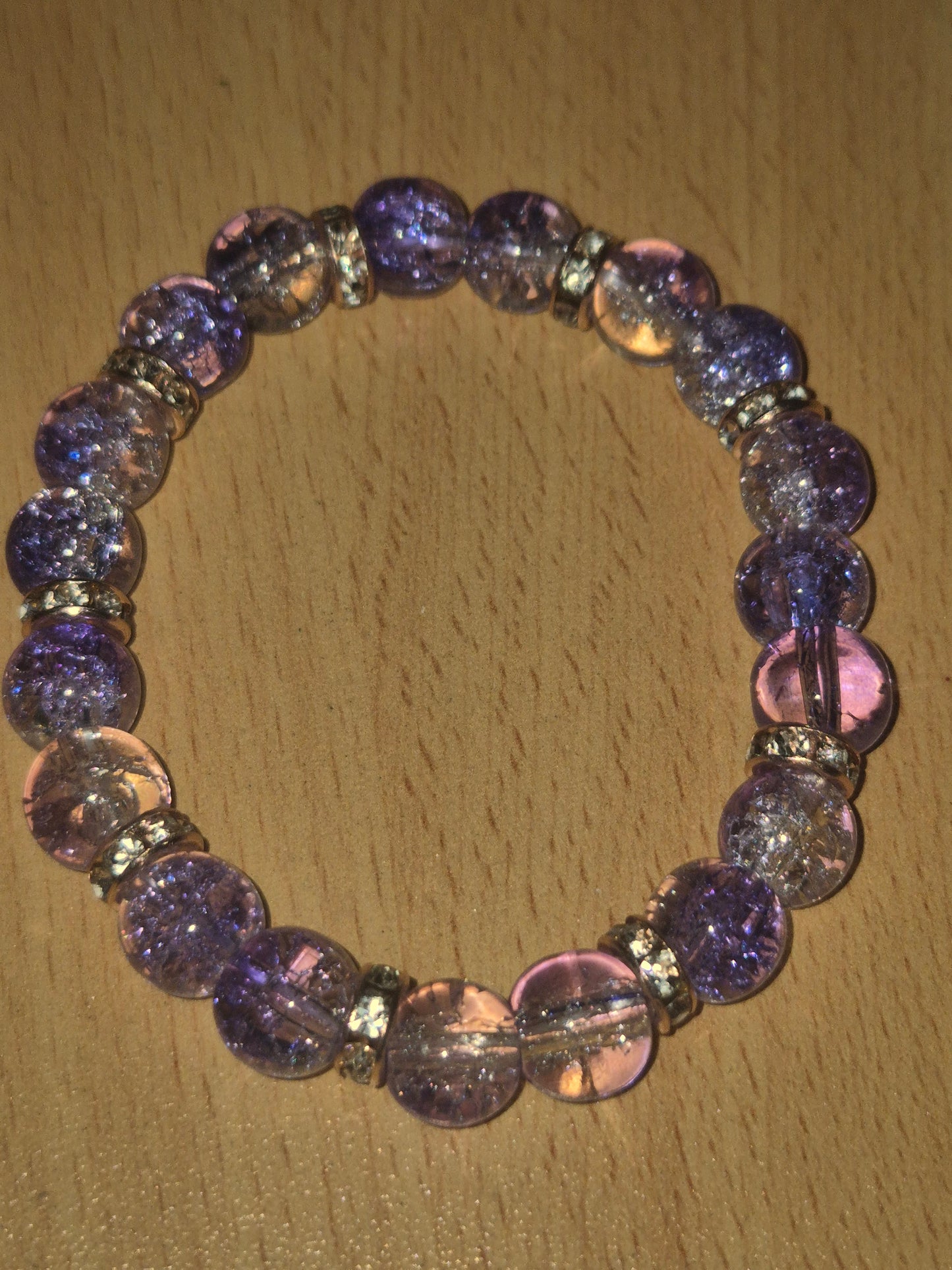 Crackle bracelet purple